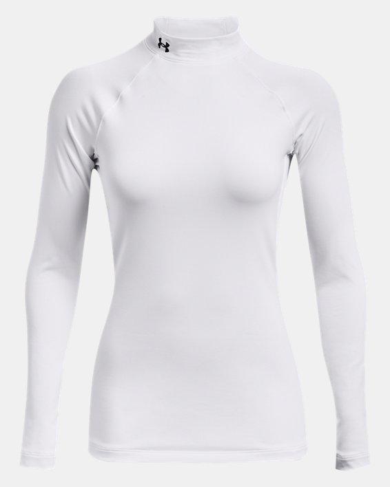 Under Armour Training coldgear mock neck long sleeve top in white