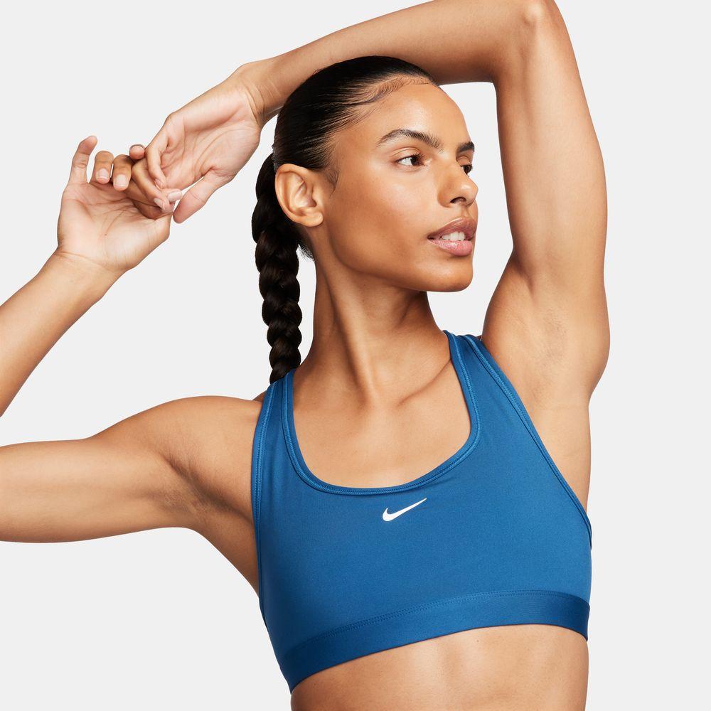 NIKE Womens Medium Support Non-Padded Fitness Sports Bra in Blue Size XS 